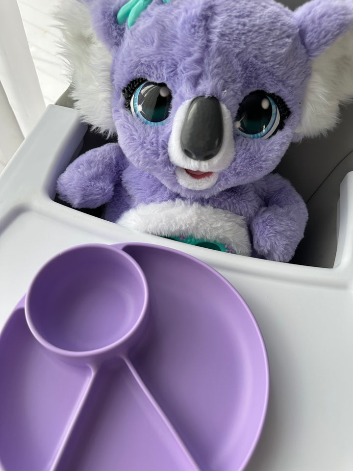 Silikoninė lėkštė su 4 skyreliais Violet