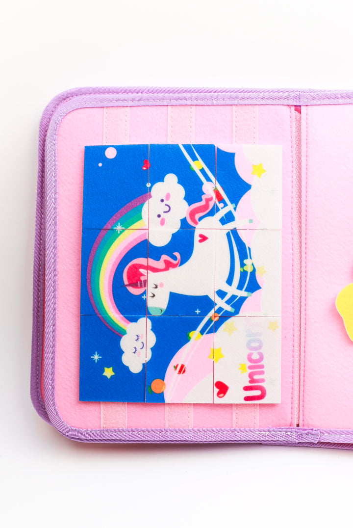 Kelioninė Montessori užimtumo knygelė "Unicorn"