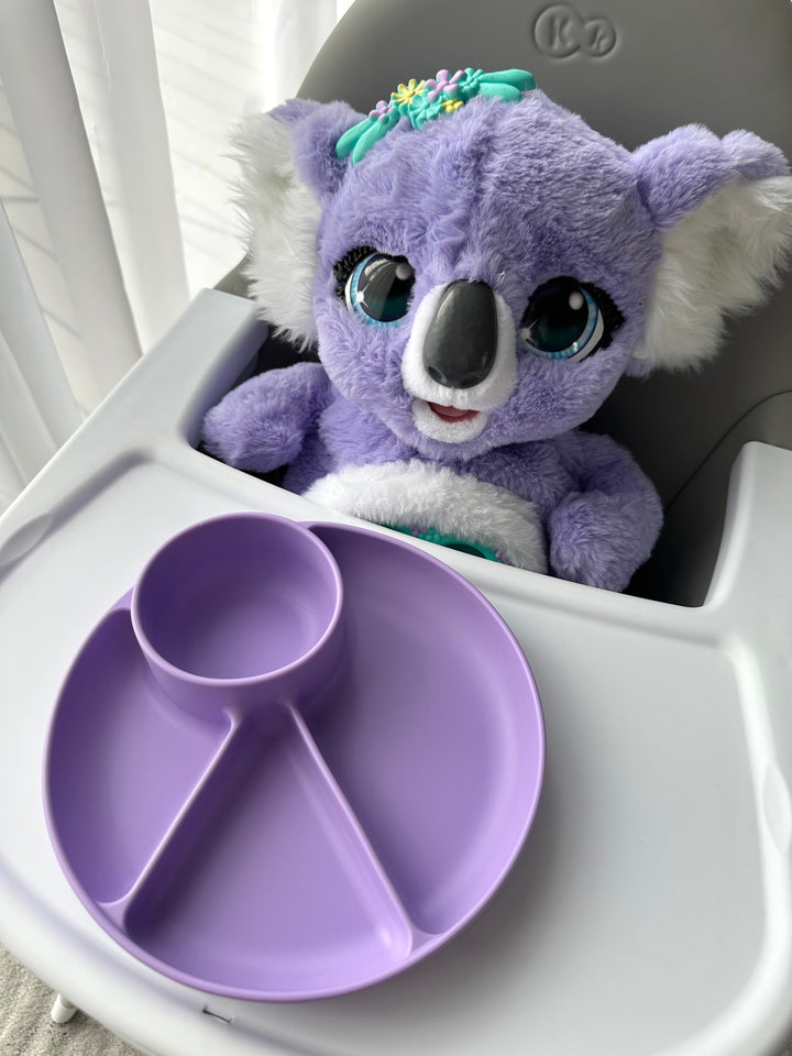 Silikoninė lėkštė su 4 skyreliais Violet