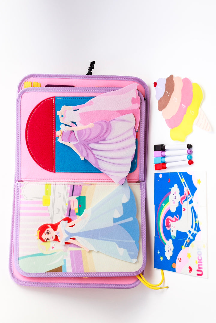 Kelioninė Montessori užimtumo knygelė "Unicorn"