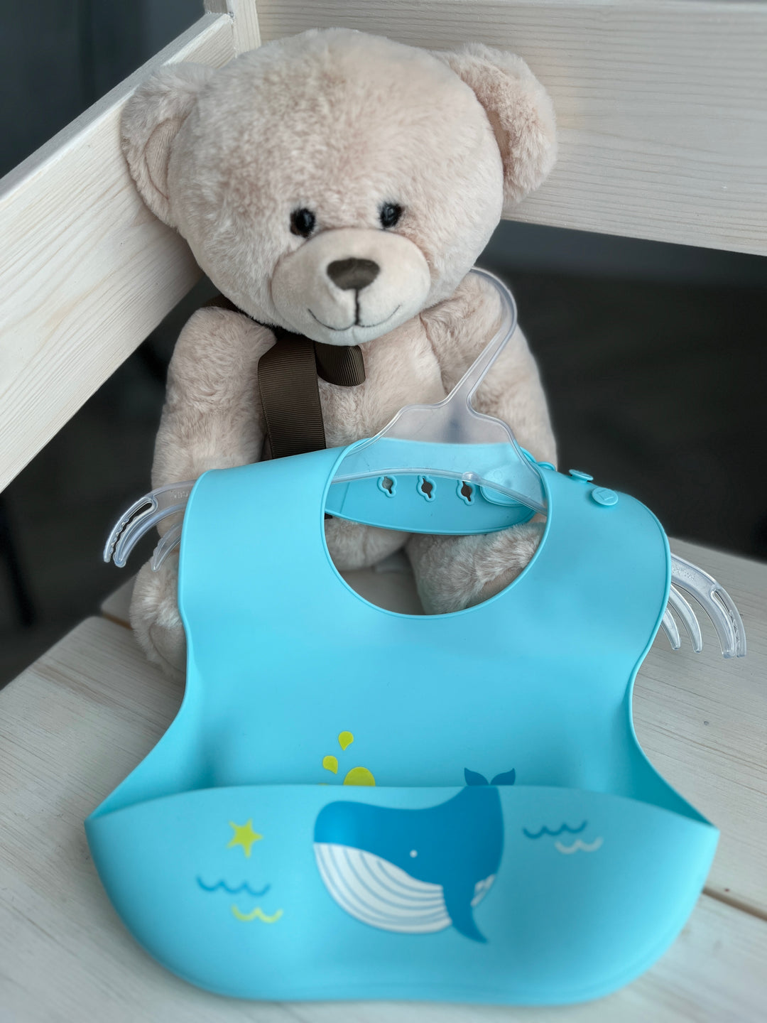 Silikoninis seilinukas su kišenėle BABY WHALE