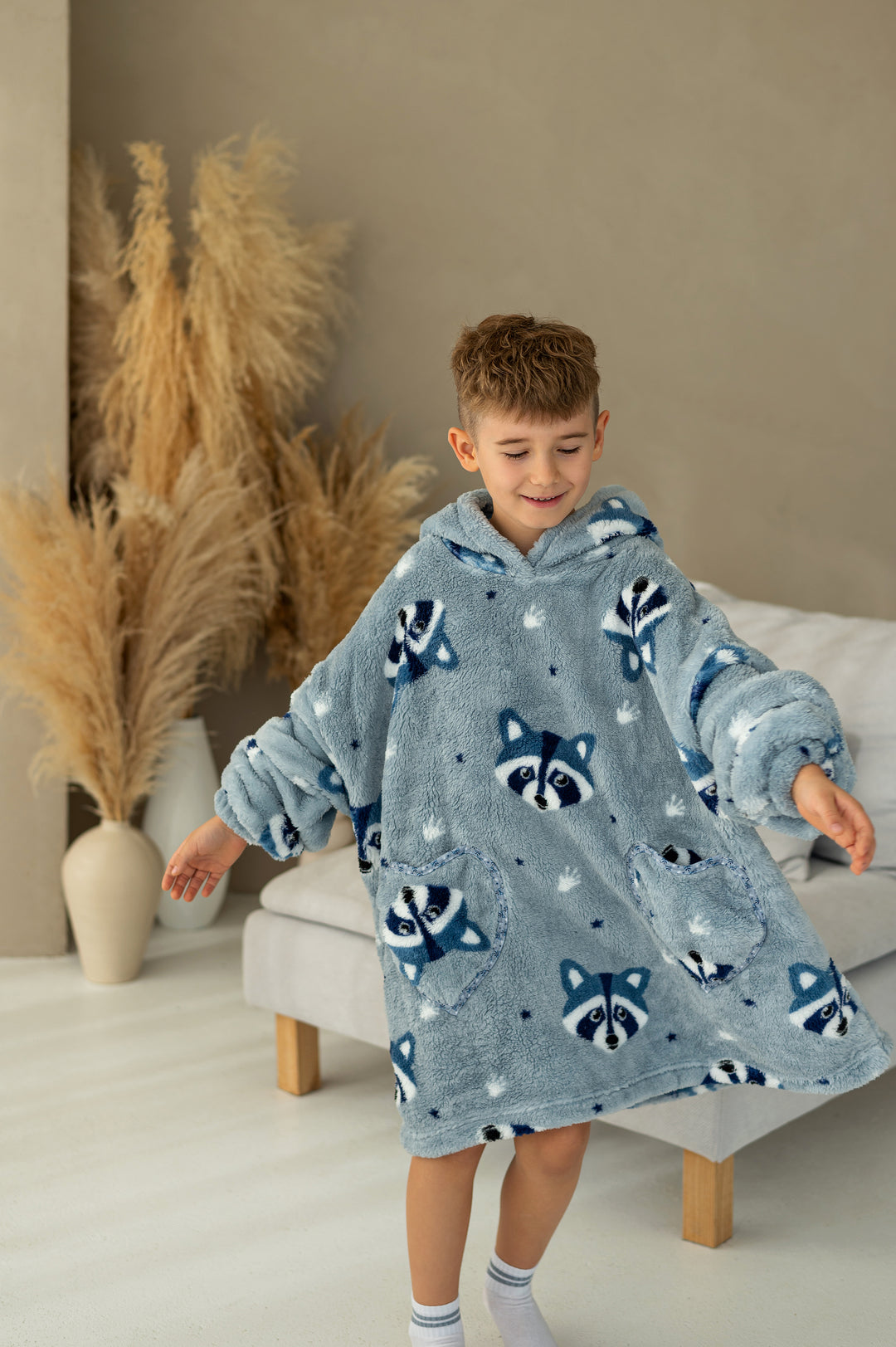 Džemperis - pledas/šiltukas 7-12 m. vaikams "RACCOON" + DOVANĖLĖ 🎁