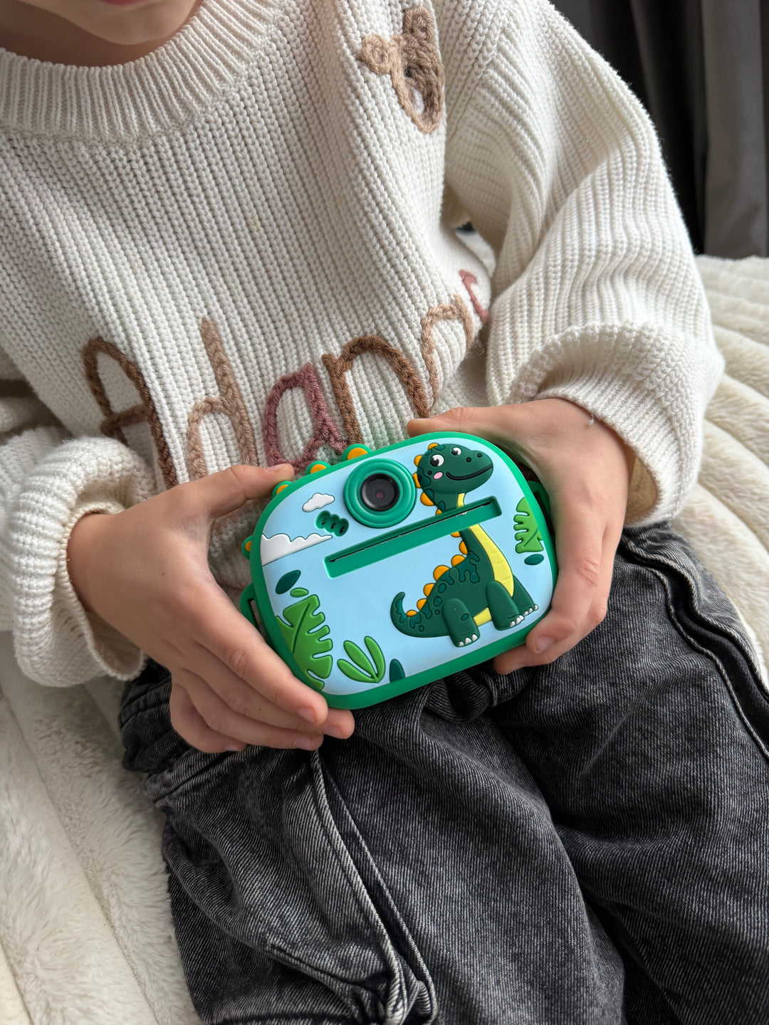 Vaikiškas momentinis fotoaparatas "Dinozauras"
