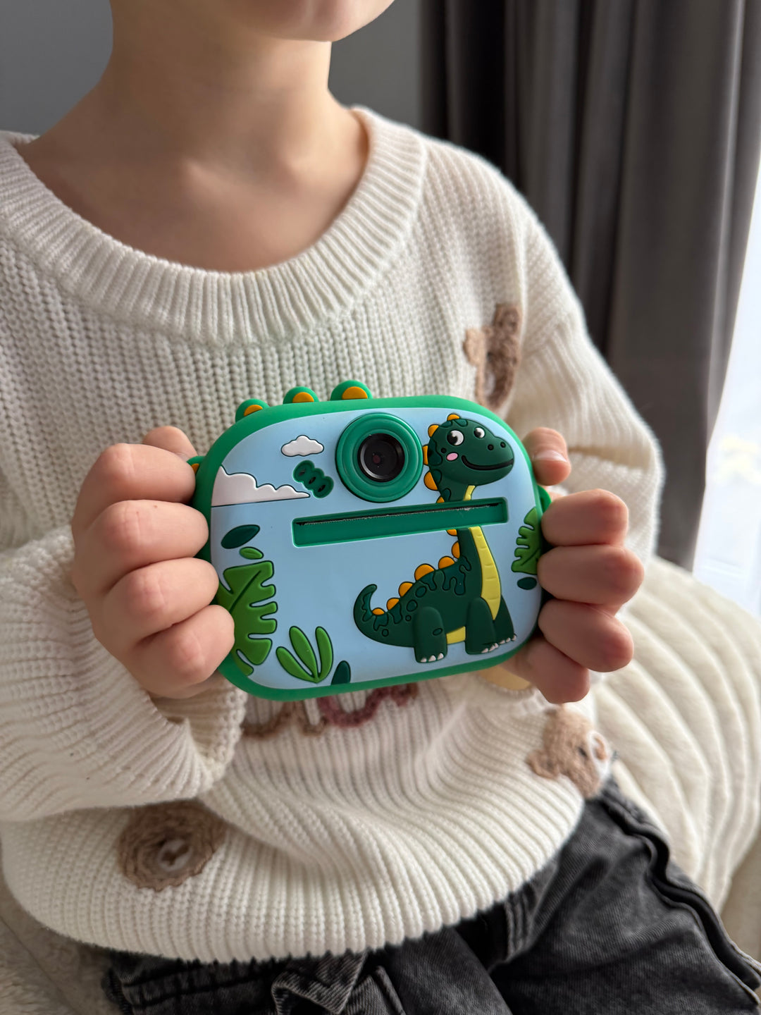 Vaikiškas momentinis fotoaparatas "Dinozauras"