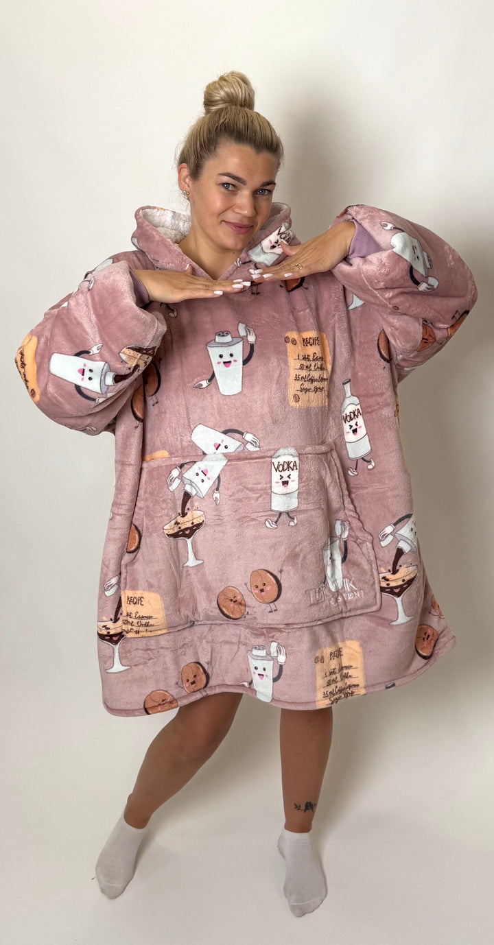 Džemperis - pledas/šiltukas paaugliams ir suaugusiems "KOKTEILIS"