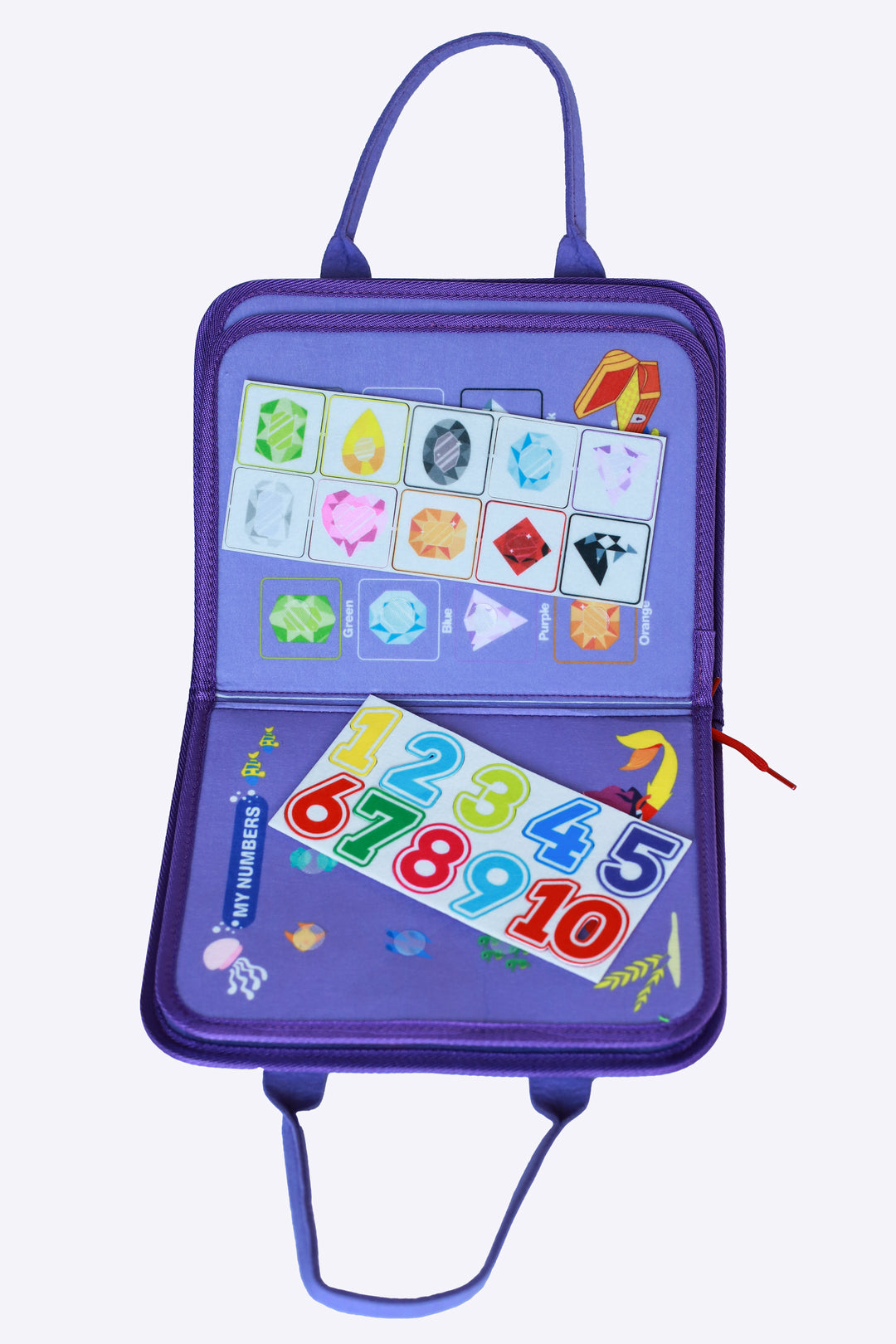 Kelioninė/lavinamoji Montessori užimtumo knygelė "Purple mermaids"