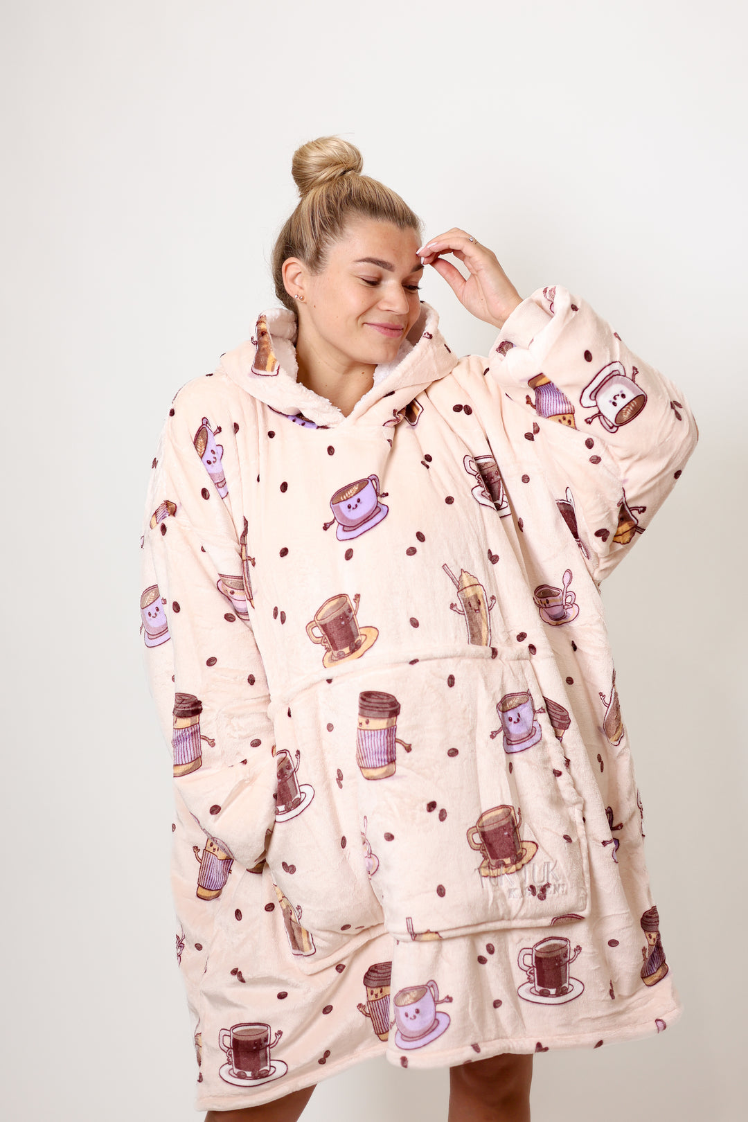 Džemperis - pledas/šiltukas paaugliams ir suaugusiems "Kavos mylėtojas"