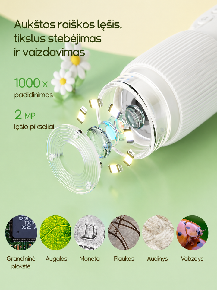Vaikiškas mikroskopas "BALTAS KIŠKIS"