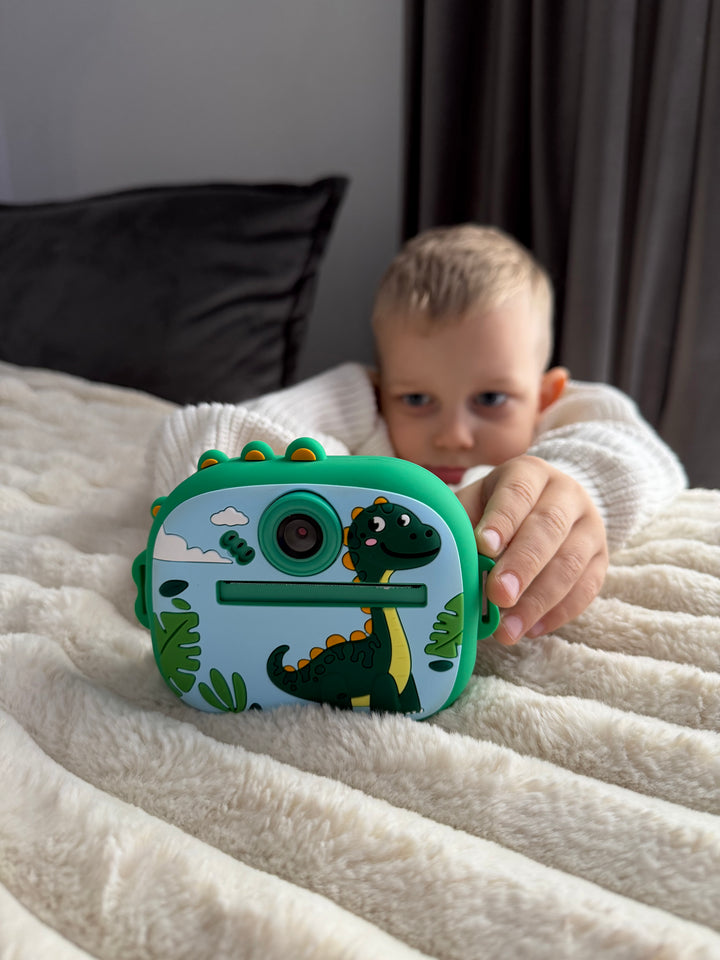 Vaikiškas momentinis fotoaparatas "Dinozauras"