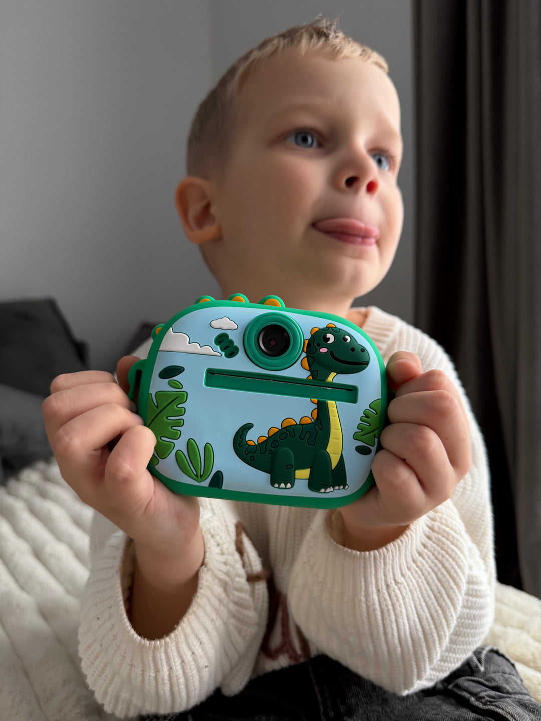 Vaikiškas momentinis fotoaparatas "Dinozauras"