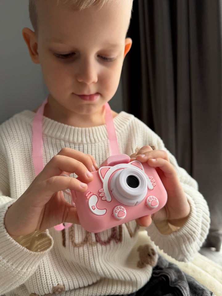Vaikiškas fotoaparatas "Rožinė katytė"